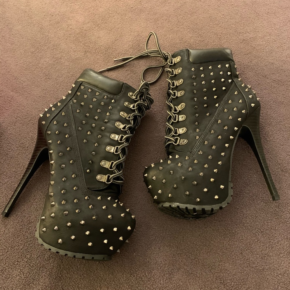 Black Spiked Boots
